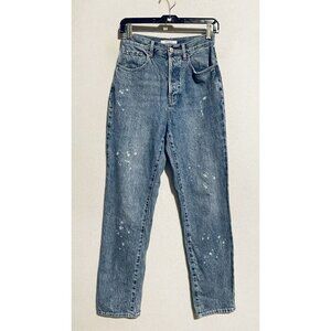 Pacsun Dad Jeans Womens 26 Bleach Dye Button Fly Straight Leg Distressed